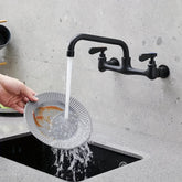 Modern Commercial & Residential Kitchen Faucet - Heavy-Duty 8" Center, Matte Black/Brushed nickel finishes, Wide-Swivel Spout, Easy Installation for Home & Restaurant Kitchens - Faucet, Contemporary Style, Highquality Finish, Wallmounted Sink, Interior De