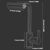 1pc Modern Pull-Out Kitchen Faucet with Hot & Cold Mixer, Adjustable Stretch Spout, 4-in-1 Water Modes (Waterfall/Bubble/Scrub/Pull-Out), Lead-Free Valve, Water-Saving Design, Rotating Spout for Full Coverage, Durable Painted Finish, Deck Mount for Kitche