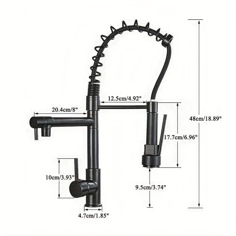 1pc Kitchen Faucet With Pull Down Sprayer LED Light, High Arc Kitchen Faucets - 304 Stainless Steel - Single Hole - For Bar Sink & RV - Modern & Stylish Kitchen Sink Faucet - Perfect Gift for Homeowners