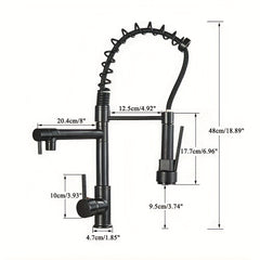 1pc Kitchen Faucet With Pull Down Sprayer LED Light, High Arc Kitchen Faucets - 304 Stainless Steel - Single Hole - For Bar Sink & RV - Modern & Stylish Kitchen Sink Faucet - Perfect Gift for Homeowners