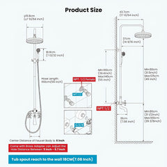 Antique Brass Bathroom Shower Faucet Rain Mixer 8 Inch Round Shower Head Double Cross Handle with Tub Spout Wall Mount Bathroom Shower Fixture 3 Function, Shower Sets For Bathrooms, Antique Brass Shower Head, Shower Mixer, Antique Brass Traditional Shower