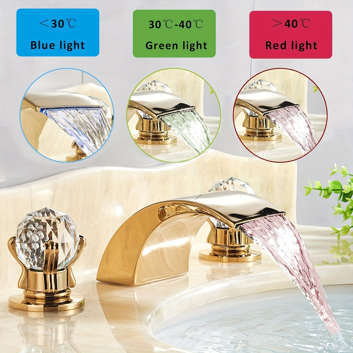 8 Inch Widespread 2 Handle 3 Hole Centerset Lead-Free Modern Bathroom Lavatory Faucet, Waterfall Spout RV Bathroom Vanity Sink Faucet With Water Supply Lines, Matte Black&Brushed Nickel&Chrome
