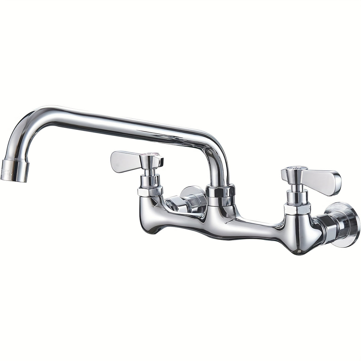 [Wall Mount Kitchen Faucet] Heavy-Duty Commercial & Residential Wall Mount Kitchen Faucet - 8" Center, Chrome Finish, Hot/Cold Water Handles, Swivel Spout (8/10/12 Inch Options), Easy Installation for Home & Restaurant Sinks - Faucet, Contemporary Style,