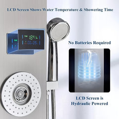 [Stainless Steel Shower Panel] 6 Shower Modes Stainless Steel Shower Panel Tower System - Wall Mounted Multi-Function Shower Panel with Spout Rainfall Waterfall Massage Jets Tub Spout Hand Shower for Home Hotel Resort, Unibody, Brushed Nickel