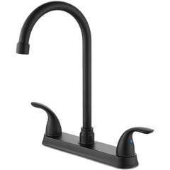 1 Set 8-inch Kitchen Faucet with 360-degree Rotation, Made Of 304 Stainless Steel, Double Handles, Equipped Without Spray Gun, Brushed Minimalist Style - for Kitchen & Hotel Use - Perfect Gift for Homeowners