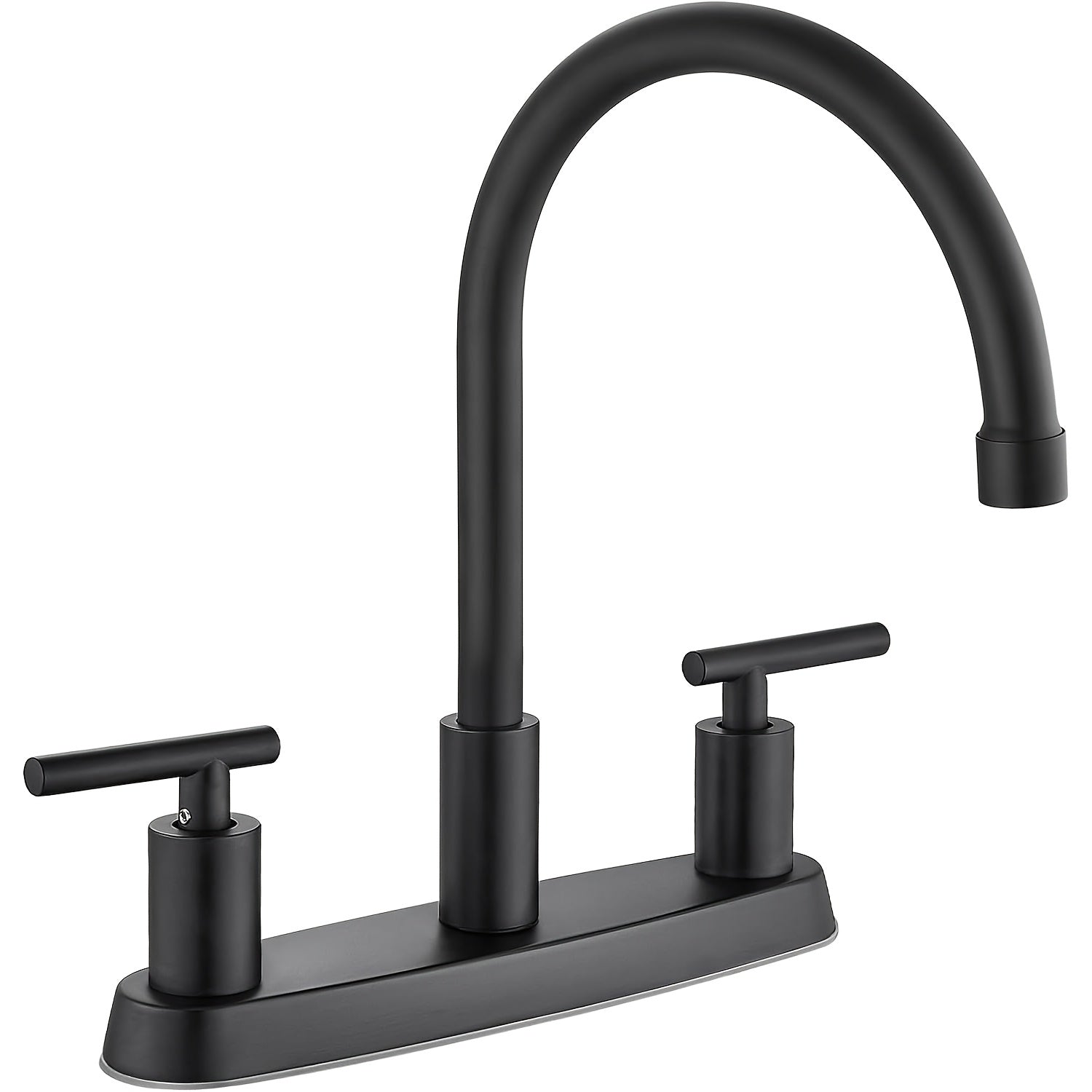 [High Arc Kitchen Faucet] Heavy-Duty 2-Handle High Arc Kitchen Faucet with 360° Swivel Spout | Hot/Cold Centerset Sink Faucet, Deck Mount Installation with Supply Lines - Matte Black or Brushed Nickel Finish for Modern Kitchen or RV - Water-Saving Design,